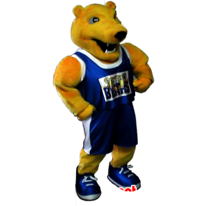 Mascot gele draagt ​​in sportkleding - MASFR21268 - Bear Mascot