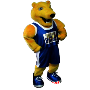 Yellow bear mascot in sportswear - MASFR21268 - Bear mascot