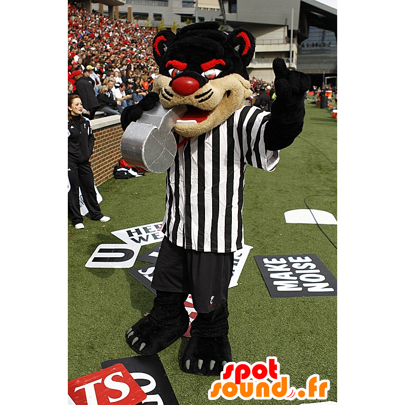 Mascote gato preto, vermelho e bege - Tiger Mascot - MASFR21272 - Tiger Mascotes Mascote gato preto, vermelho e bege - Tiger Mascot - MASFR21272 - Tiger Mascotes