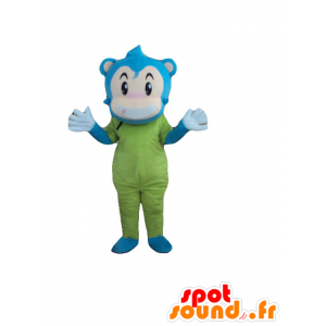 Mascote do macaco, boneco de neve azul, bege e verde - MASFR21274 - macaco Mascotes