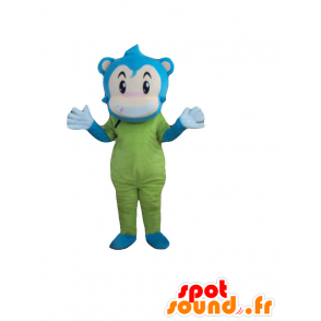 Monkey mascot, blue snowman, beige and green - MASFR21274 - Mascots monkey