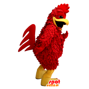 Mascot rød og gul hane, kæmpe høne - Spotsound maskot kostume