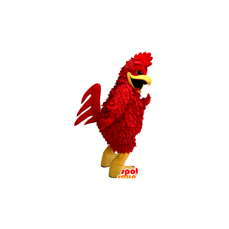 Mascot rood en geel haan, reus - MASFR21277 - Mascot Hens - Hanen - Kippen