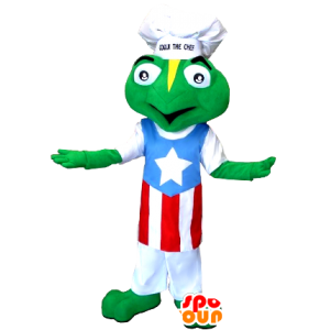 Sapo mascote vestido em um chapéu e avental - MASFR21284 - sapo Mascot