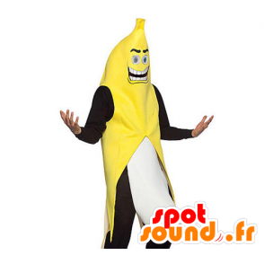 Mascotte di banana gigante, giallo, bianco e nero - MASFR21285 - Mascotte di frutta