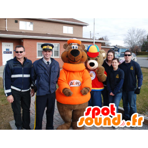 2 mascots cubs, brown teddy - MASFR21287 - Bear mascot