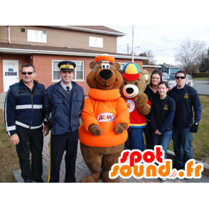 2 mascots cubs, brown teddy - MASFR21287 - Bear mascot