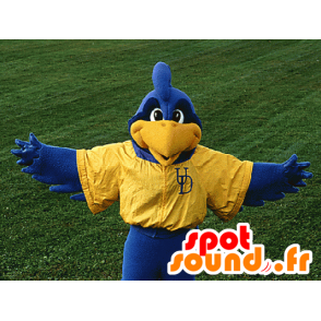 Mascot blue and yellow bird in sportswear - MASFR21289 - Mascot of birds