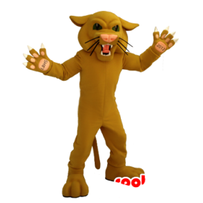 Mascot beige tiger, brüllen feline - MASFR21291 - Tiger Maskottchen