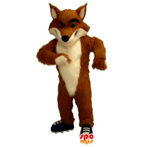 Orange and white fox mascot, with sneakers - MASFR21294 - Mascots Fox