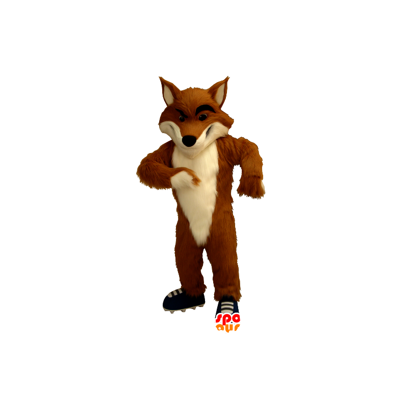 Orange and white fox mascot, with sneakers - MASFR21294 - Mascots Fox