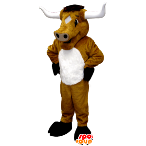 Brown cow mascot, bull, buffalo, giant - MASFR21296 - Mascot cow