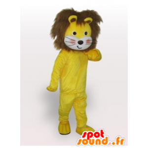 Mascotte de lionceau jaune et marron, doux et poilu - MASFR21318 - Mascottes Lion