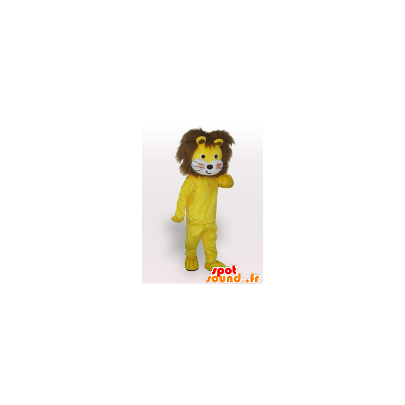 Mascot filhote amarelo e castanho, macio e cabeludo - MASFR21318 - Mascotes leão