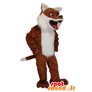 Braune Fuchs Maskottchen und realistische weiß - MASFR21319 - Maskottchen-Fox