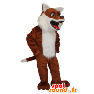 Fox mascote marrom e branco realista - MASFR21319 - Fox Mascotes