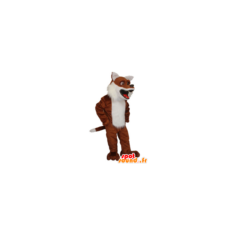 Fox mascote marrom e branco realista - MASFR21319 - Fox Mascotes