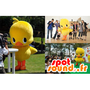 Mascotte große gelbe und orange chick, Ente - MASFR21321 - Enten-Maskottchen