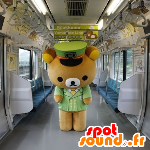 Grande marrone e giallo orsacchiotto mascotte - MASFR21325 - Mascotte orso
