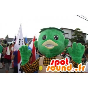 Mascote homem verde com macacão e uma camisa - MASFR21332 - Mascotes não classificados