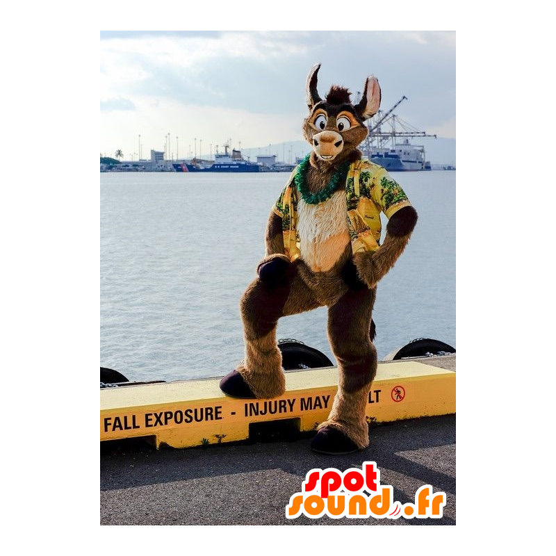 Rabbit mascot, brown dog, all hairy - MASFR21336 - Dog mascots Rabbit mascot, brown dog, all hairy - MASFR21336 - Dog mascots