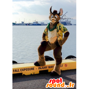 Rabbit mascot, brown dog, all hairy - MASFR21336 - Dog mascots