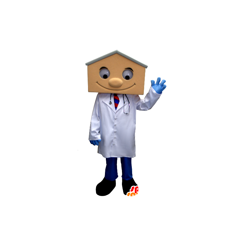 Blusa doctor Mascot, con una cabeza en forma de casa - MASFR21346 - Casa de mascotas