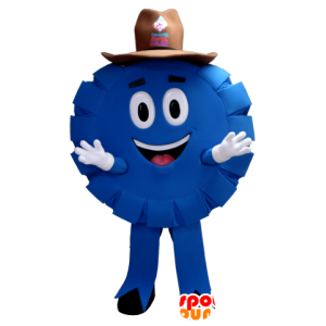 Blu e mascotte tondo, cowboy, sceriffo, Poker Chip - MASFR21348 - Umani mascotte