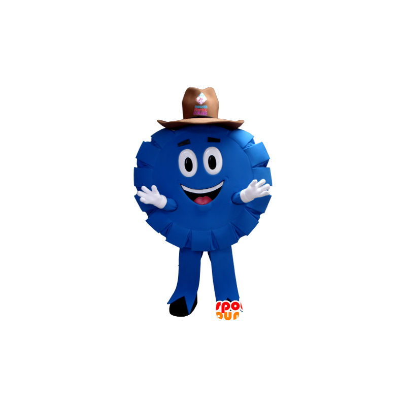 Blu e mascotte tondo, cowboy, sceriffo, Poker Chip - MASFR21348 - Umani mascotte