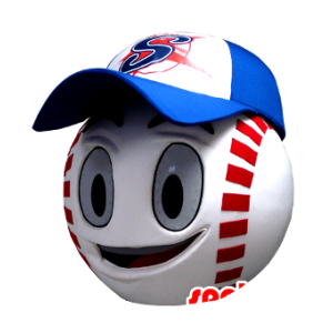 Mascotte de tête, en forme de balle de baseball géante - MASFR21349 - Têtes de mascottes