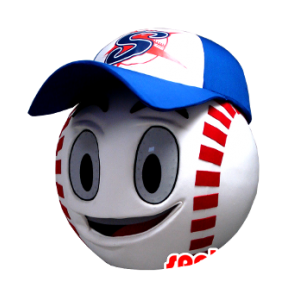 Mascot hodet, formet som en gigantisk baseball - MASFR21349 - Heads maskoter