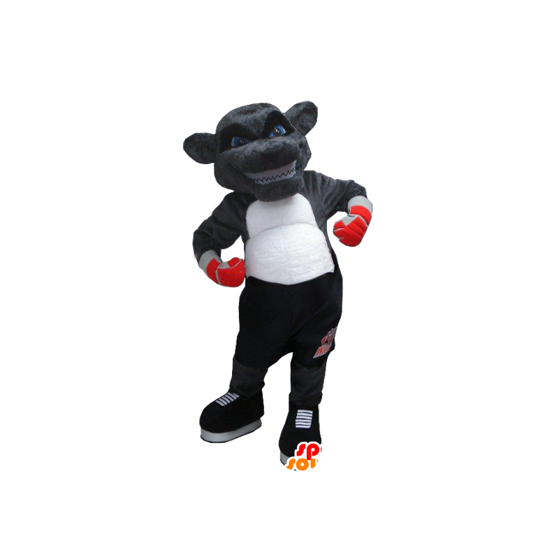 Mascot Grizzlies naar yenne in boxer outfit - MASFR21352 - Bear Mascot