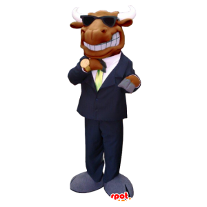 Alci, caribù Mascot marrone, vestito in giacca e cravatta - MASFR21355 - Animali della foresta