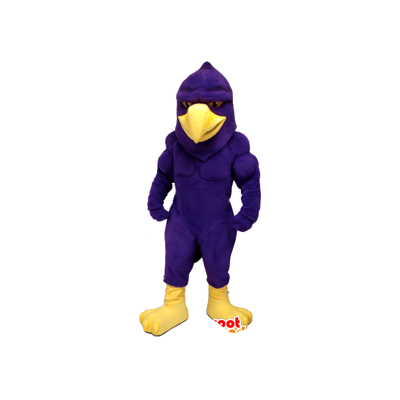 Mascot eagle, purple and yellow bird, very muscular - MASFR21358 - Mascot of birds