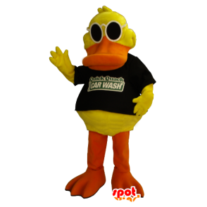 Gul og oransje duck maskot med solbriller - MASFR21366 - Mascot ender