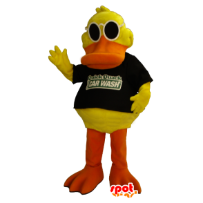 Yellow and orange duck mascot with sunglasses - MASFR21366 - Ducks mascot