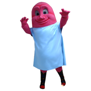 Mascotte de bonhomme rose, de monstre rose avec un drap blanc - MASFR21369 - Mascottes non-classées