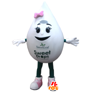 Branco mascote em forma de gota, ovo gigante - MASFR21372 - Mascotes não classificados