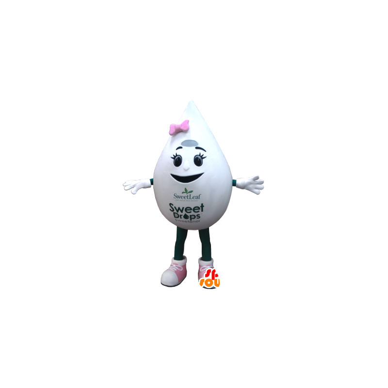 Branco mascote em forma de gota, ovo gigante - MASFR21372 - Mascotes não classificados