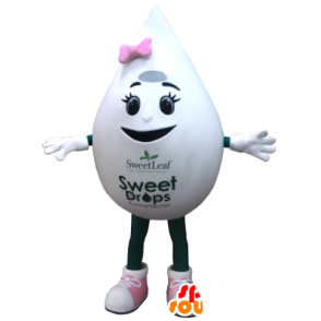 Hvit dråpeformet maskot, gigantiske egg - MASFR21372 - Ikke-klassifiserte Mascots