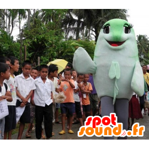 Verde e branco mascote peixe, gigante - MASFR21388 - mascotes peixe