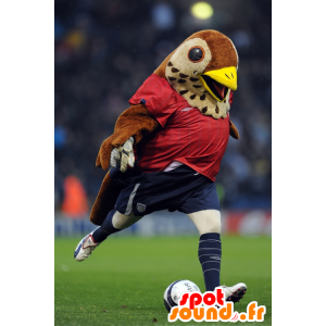Mascot marrom e bege pássaro no sportswear - MASFR21389 - aves mascote