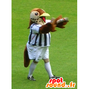 Mascot καφέ και μπεζ πουλί σε αθλητικά - MASFR21389 - μασκότ πουλιών