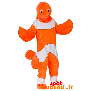 Laranja e palhaço branco mascote peixe - MASFR21394 - mascotes peixe