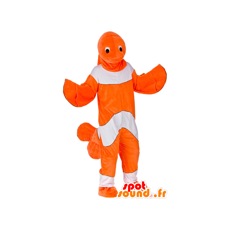 Mascotte de poisson-clown orange et blanc - MASFR21394 - Mascottes Poisson