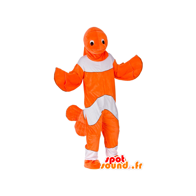 Orange och vit clownfiskmaskot - Spotsound maskot