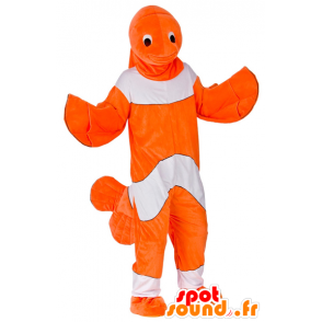Mascotte de poisson-clown orange et blanc - MASFR21394 - Mascottes Poisson