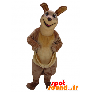 Marrón canguro mascota, divertido y realista - MASFR21398 - Mascotas de canguro