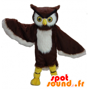 Braune und weiße Eule Maskottchen - MASFR21401 - Maskottchen der Vögel