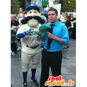 Baseballspiller maskot med en stor bart - MASFR21405 - sport maskot